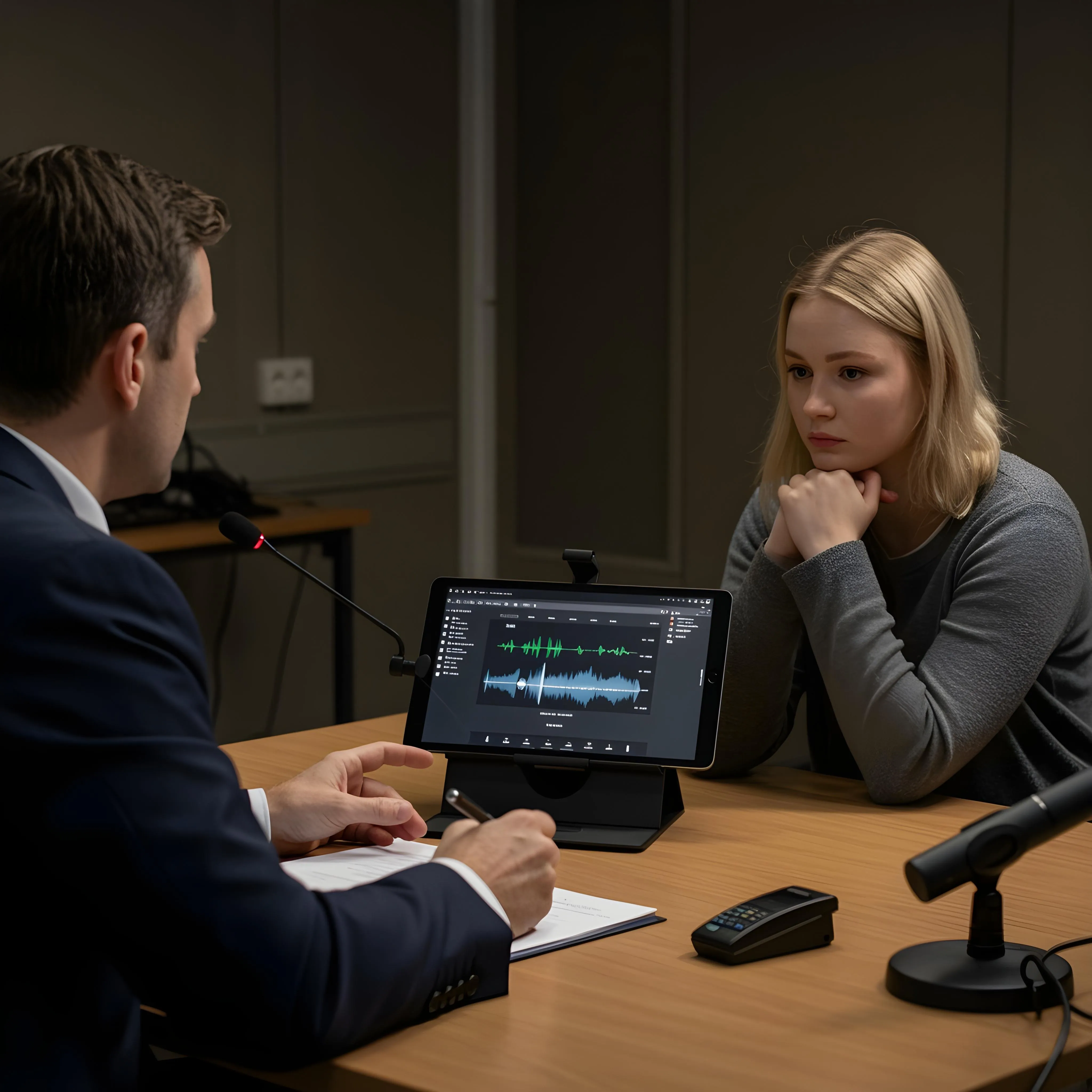 AI4interviews interface showing transcription features