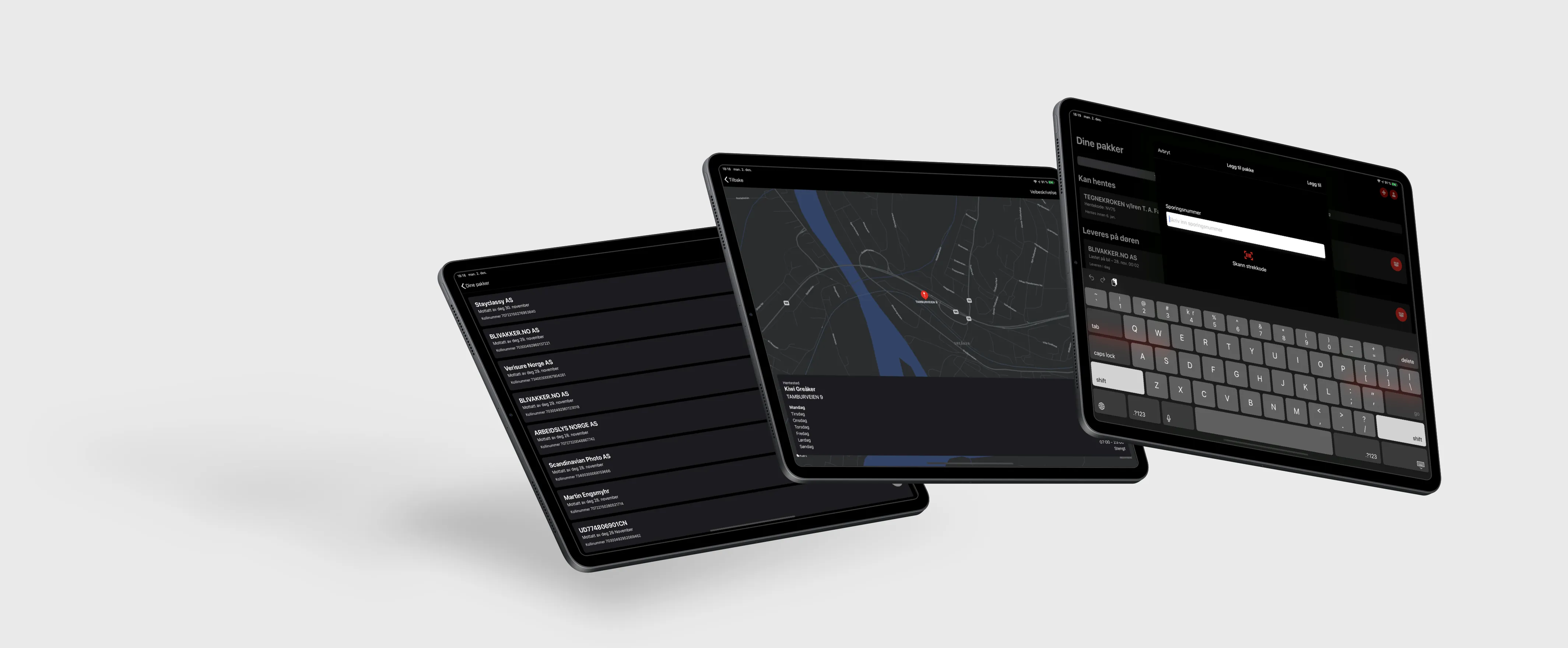 Posten app on iPad
