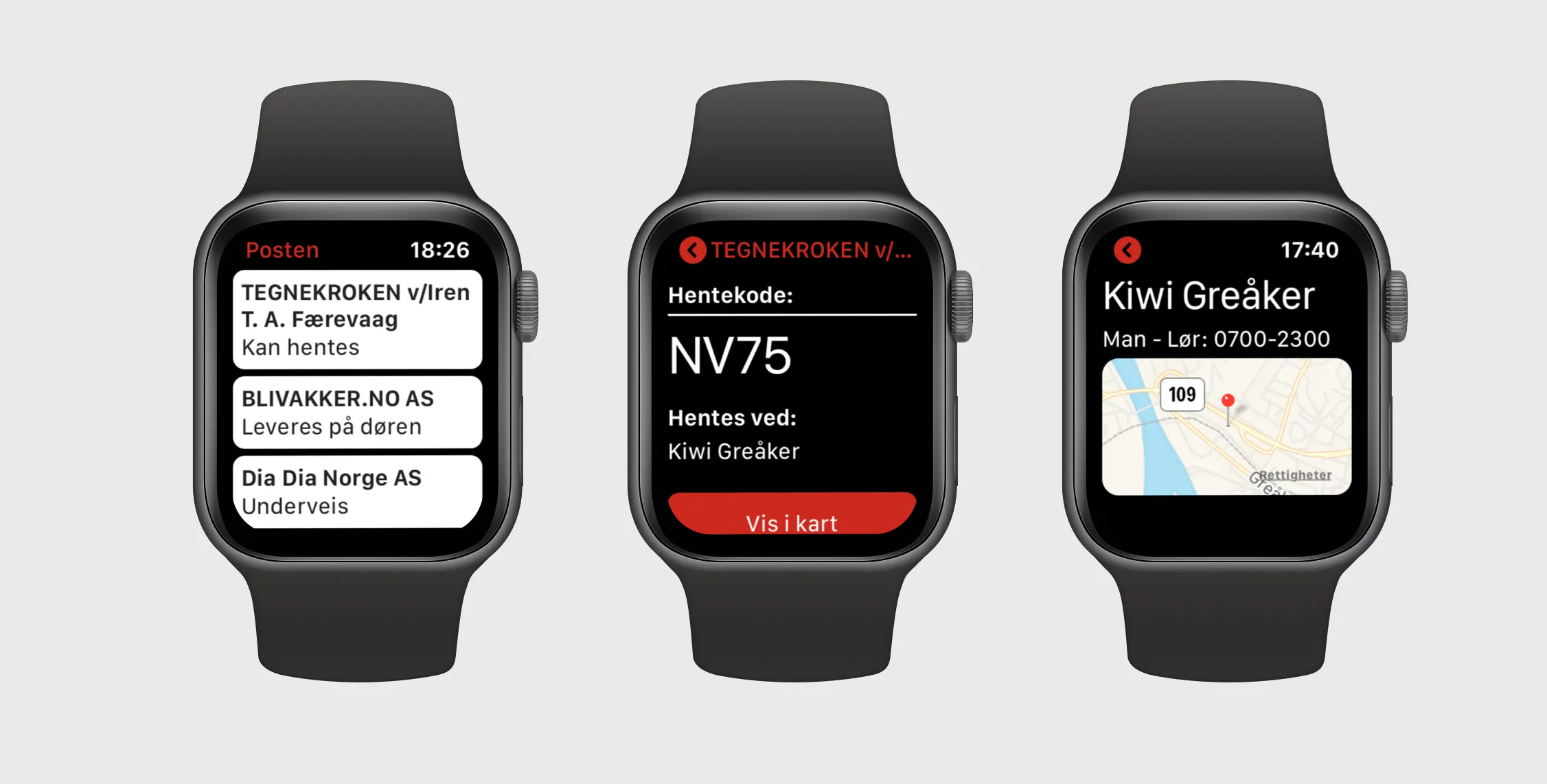 Posten tracking on Apple Watch
